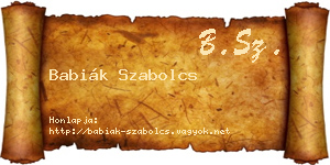 Babiák Szabolcs névjegykártya